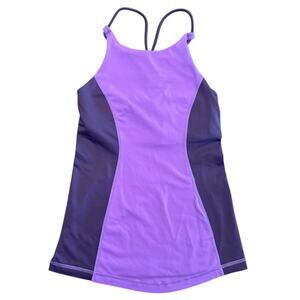 Lululemon Two-Tone Purple Shelf-Bra Tank Top, Women's Size 4 (Est.)